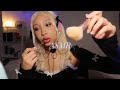 Asmr doing my makeup mouth sounds brushing scratching