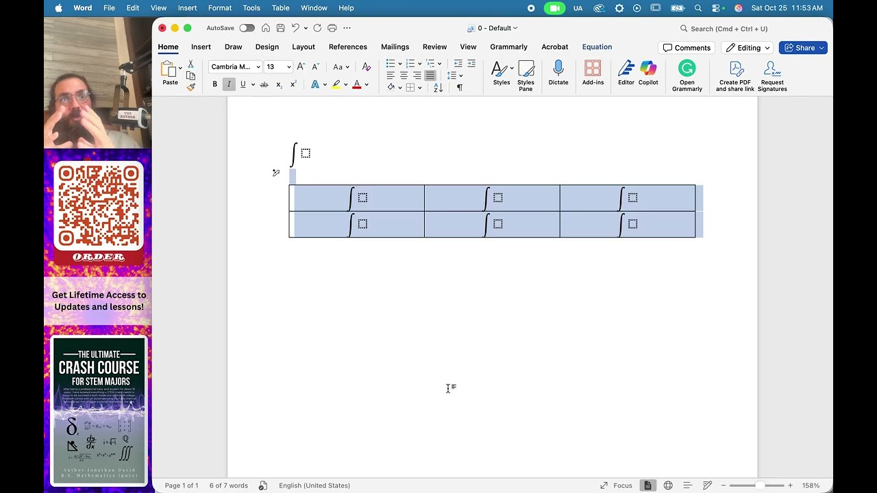 How to set up equation editing for math print in Microsoft Word