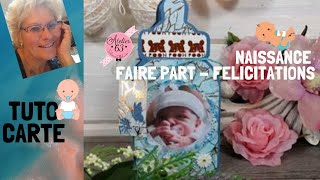 Tuto Carte Naissance Faire Part Ou Felicitations Forme Biberon Tutoriel Adultes C A63 Youtube