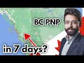 PR around Vancouver | British Columbia PNP in 7 days?