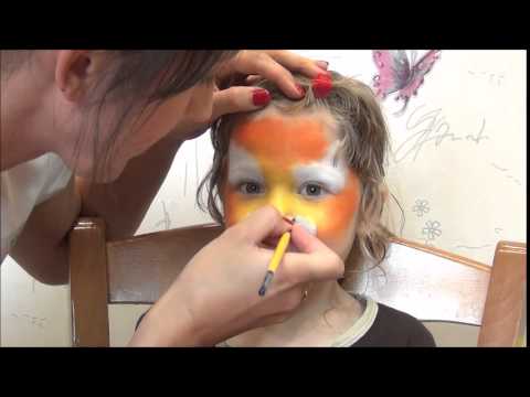 Видео: Tiger Face Painting. Мастер класс аквагрим 