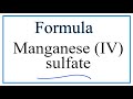 Manganese and Sulfate Compounds
