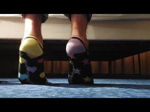 Blue Converse and little miss matched sock