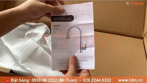 TDM.VN | Đập hộp vòi rửa chén rút dây Caesar K905C nóng lạnh gắn chậu bếp rửa bát chính hãng