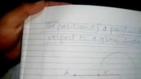 Position of a point and a line with respect to a circle