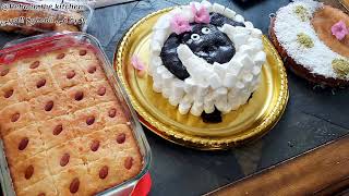 حلويات عيد الاضحى المبارك كيك الخروف خروف العيد بسبوسة على شكل هلال كل عام و انتم بخير Eid Mubarak