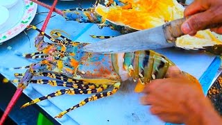 Thai Street Food - Giant RAINBOW LOBSTER + Monster Seafood in Hua Hin, Thailand screenshot 5