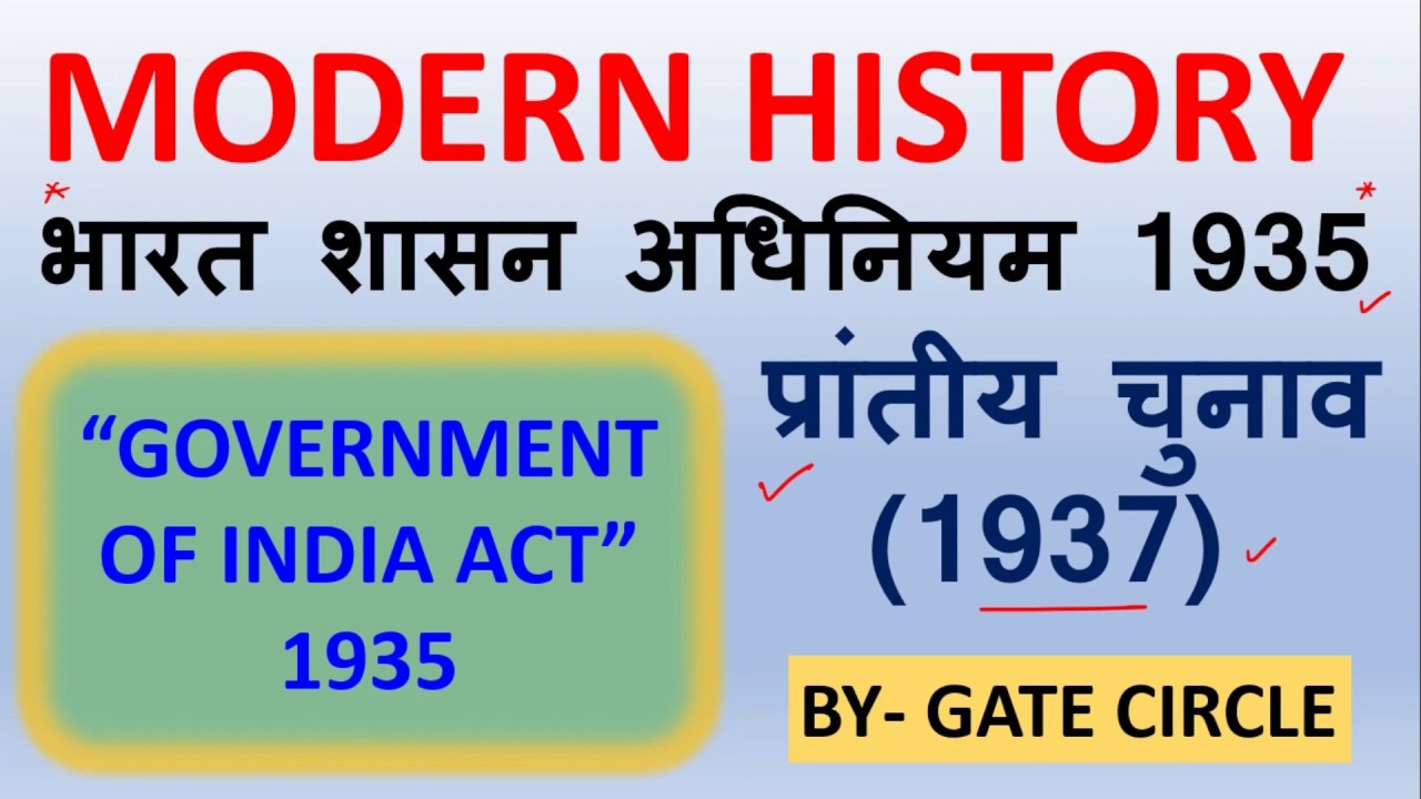 MODERN HISTORY- GOVERNMENT OF INDIA ACT 1935 