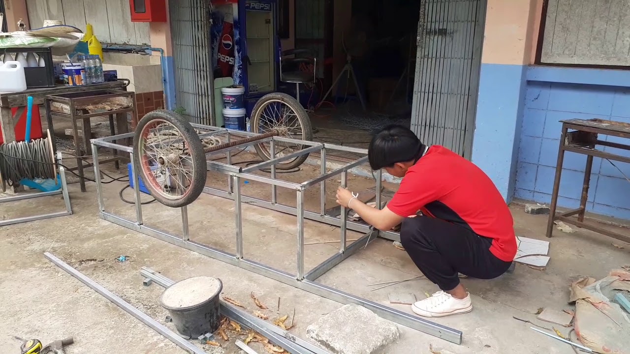 ทำรถเข็นจากเหล็กกล่อง