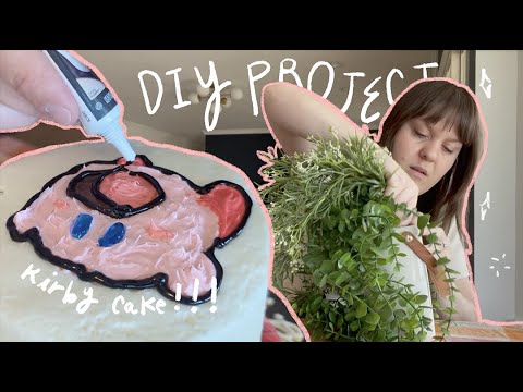 kirby birthday cake and diy stuff :) | vlog
