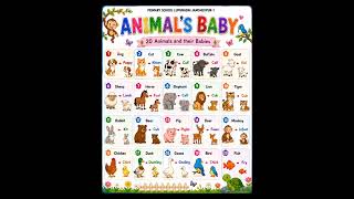 #elearning #FLN #english #primary #class#std1 #animals #baby #noun #verb #adjective