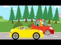Котенок и волшебный гараж - Наперегонки с Енотом  🚜 Мультфильм для детей