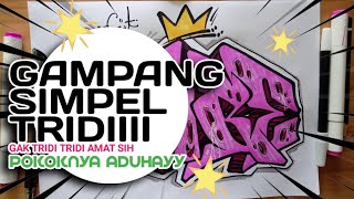 Cara menggambar tulisan grafiti 3d #grafiti #graffitiindonesia #sketsagambar