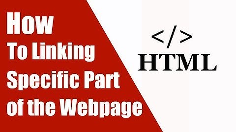 HTML TUTORIALS-Create Anchor Links on Specific part of webpage