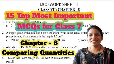 Top 15 MCQ Class 7 Comparing Quantities | Maths Class 7 MCQ NCERT | Class 7 Comparing Quantities