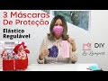 3 MODELOS DE MÁSCARAS DE PROTEÇÃO COM ELÁSTICO REGULÁVEL - MOLDE GRÁTIS