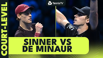 Jannik Sinner vs Alex De Minaur Court-Level Highlights 🤩 | Nitto ATP Finals 2025