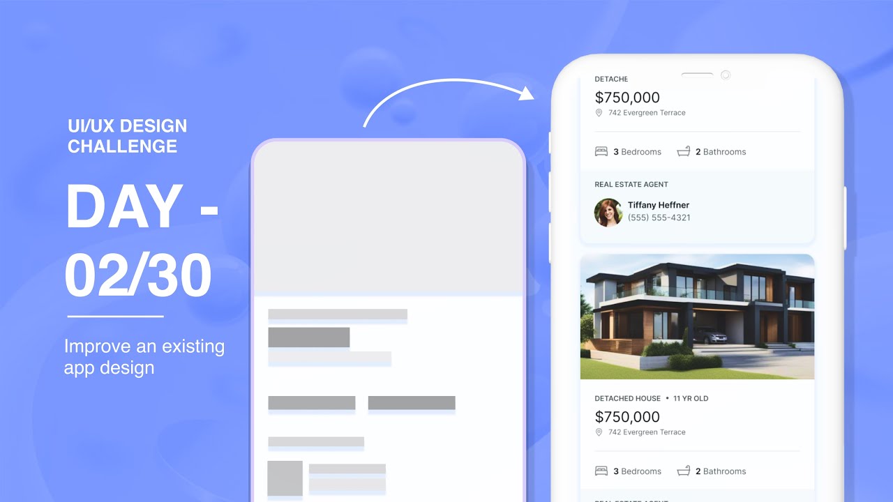 Real Estate app | UI/UX Design Challenge | Day 02/30 | Visual Hierarchy ...