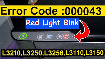 Epson L3210, L3215, L3216 Error Code 000043 || Red Light Blink Solutions