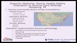 NHGRI's Implementing Genomics In Practice (IGNITE) Consortium - Geoffrey Ginsburg