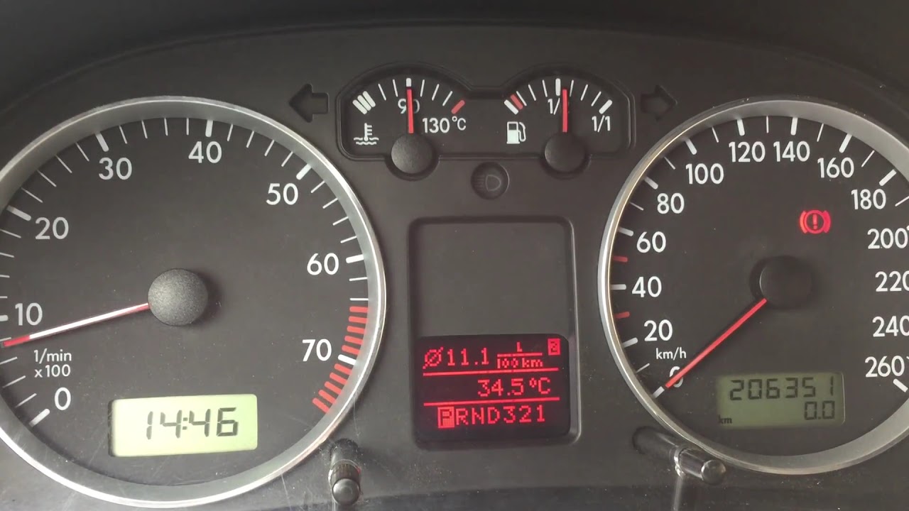 Тест стрелок приборной панели VW Golf 4 - YouTube