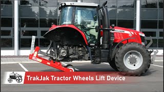 TrakJak incredible tractor wheels lift device
TrakJak incredible tractor wheels lift device
For more information on tractor innovations, visit the #TractorLab site: https://tractorlab.info/
One of the most interesting Irish exhibitors at the recent Agritechnica machinery show was Trakjak – the brainchild of Pauric Fay from Cootehill, Co. Cavan.
While it’s not new – it’s been around for a couple of years – it certainly is eye-catching.
The Trakjak uses a tractor’s own lower lift arms to “jack” itself off the ground.
The goal is to make the job of removing or changing a tractor’s back wheels easier and safer.
It is the world’s first two-wheeled jacking device that enables a tractor to stay mobile – after one or both of its rear wheels have been removed.
According to Fay, it was the challenge of cleaning and manoeuvring tractors – before and during service and maintenance – which prompted him to develop the Trakjak. He’s already won an award for it, at last year’s LAMMA machinery show in England.
How Does It Work?
To use the Trakjak, the tractor’s (rear) lift arms are connected to the Trakjak’s frame, which runs underneath the rear of the tractor.
In practice, you just reverse the tractor over the Trakjak; then hook the lift arms into its brackets.
Raising the lift arms pulls the frame towards the tractor’s pick-up hitch. This, through a leverage action, raises the rear of the tractor off the ground. At that point, the tractor’s rear bears down on the Trakjak’s own (small but strong) solid wheels.
n other words, as the lift arms rise, the whole Trakjak frame pivots. This then pushes the front wheels of the Trakjak down (onto the ground), thus lifting the rear of the tractor.
The wheels of the Trakjak then remain on the ground, while the lift arms stay attached to the rear of the Trakjak’s frame.
With the tractor’s rear wheels removed (and 4WD engaged), the Trakjak enables the tractor to be manoeuvred – albeit slowly. The tractor’s front wheels can pull it about – from a workshop to a wash-bay, for example.
Meanwhile, the tractor’s rear wheels (which have been removed) can be left in one spot, while the tractor “drives” to another.
It also makes it easier to fully clean a tractor – ahead of a strip-down or a major repair job. But Fay says it is also suited to removing or changing rear wheels – such as when switching from normal wheels to row-crops.
Safer Than Messing About
According to Fay, the Trakjak is safer than messing about with bottle jacks and timber blocks – especially when there aren’t proper jacking points on tractors.
It is rated to lift 12t – so that covers the vast majority of agricultural tractors.
The tractor needs at least 1ft of ground clearance, to enable it to reverse over the frame and attach the lift arms. Fay says that it can be configured to work with most models of tractor.
He already has some high-profile customers on the books; Massey Ferguson uses these devices at its workshops and training centre in Stoneleigh – its main UK base.
TractorLab
TrakJak incredible tractor wheels lift device, TrakJak, TrakJack, TracJak, TracJack, Trak Jak, Trak Jack, Trac Jak, Trac Jack, incredible tractor, wheels lift device, tractor wheels lift device, incredible tractor device, tractor lift device, removing tractor wheels, changing tractor wheels, tractor lifting mechanism, tractor lift, tractor wheel change, changing tractor tires, changing tractor tyres, remove tractor tire, removing tractor wheel, removing tractor tire
TractorLab TrakJak incredible tractor wheels lift device