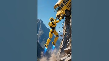 School Bus Rescue by the Kitten 🔥 #robot #funny #ai