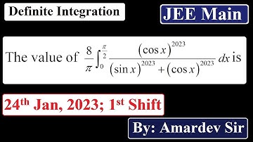 The value of 8/π∫0 π /2 (cosx)^2023/(sinx)^2023+(cosx)^2023dx is ________