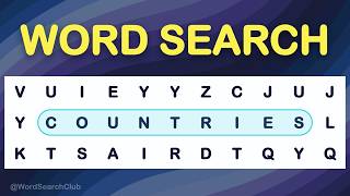 WORD SEARCH PUZZLES #21 - Countries - Can you find every hidden Country word