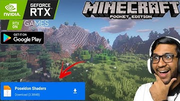 BEST SHADERS FOR MINECRAFT PE|POSEIDON SHADER|REALISTIC WATER| HOW TO INSTALL RTX ON MINECRAFT PE
