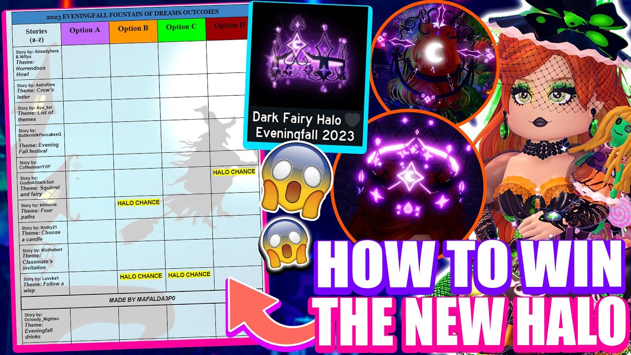 ALL HALO ANSWERS TO WIN THE DARK FAIRY EVENING FALL 2023 HALO😱 *EASY*  (UPDATED)