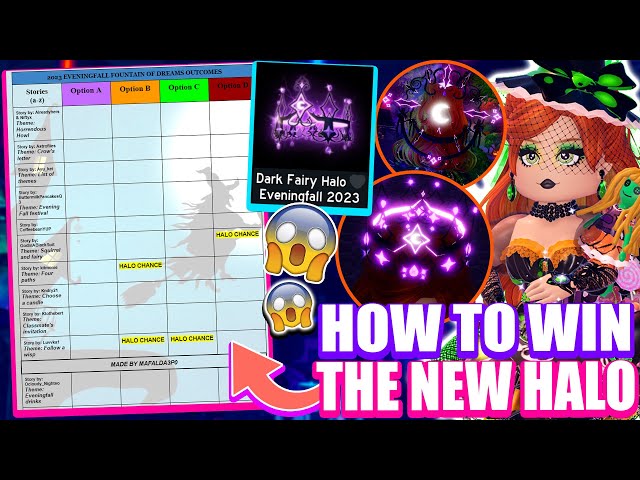 Royale High Halloween Halo 2023: Fall Fountain Answers (Dark Fairy  Eveningfall) - GINX TV