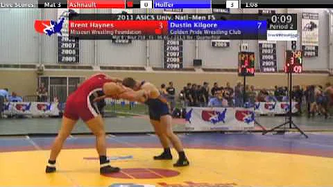 University Freestyle Quarterfinal 96kg - Dustin Ki...