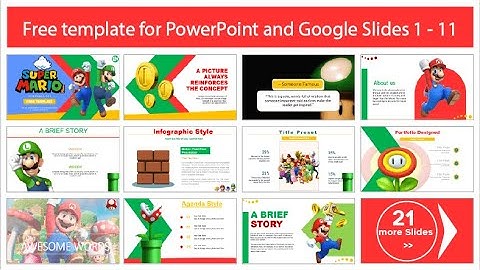 Free Mario Bros Template for PowerPoint, Google Slides and Canva