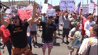 Huntington beach: on 05-01-20 at approximately 12pm a couple thousand
protesters gathered pch and main street to express their thoughts
demand califor...