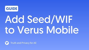 Add existing seed or WIF to your Verus Mobile wallet