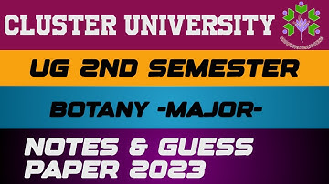 Botany Notes and Guess Paper 2023 | Cluster University 2nd Semester
