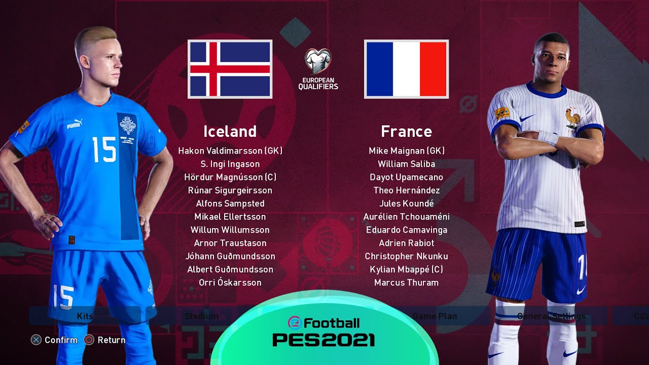 PES 21 - Iceland vs France - FIFA WORLD CUP 2026 QUALIFICATIONS Match | PC