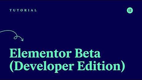 The Elementor Beta (Developer Edition)