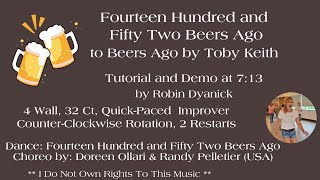 Fourteen Hundred and Fifty Two Beers Ago Improver Line Dance Tutorial to Beers Ago by Toby Keith