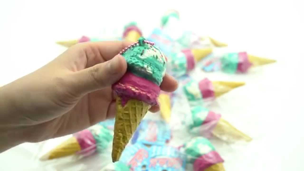 mint chocolate and berry ice cream squishy charm spongy charm