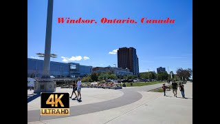Windsor 🏢, Ontario, Canada, 4K Walking Tour