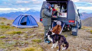 Car Camping In Freezing Rain Storm With Dog