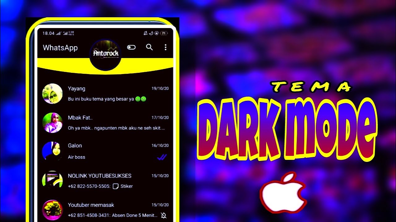 Tema Whatsapp Iphone Dark Mode Terbaru