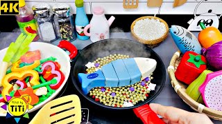 Cooking Rice and Fish Fry with kitchen toys | Nhat Ky TiTi #250