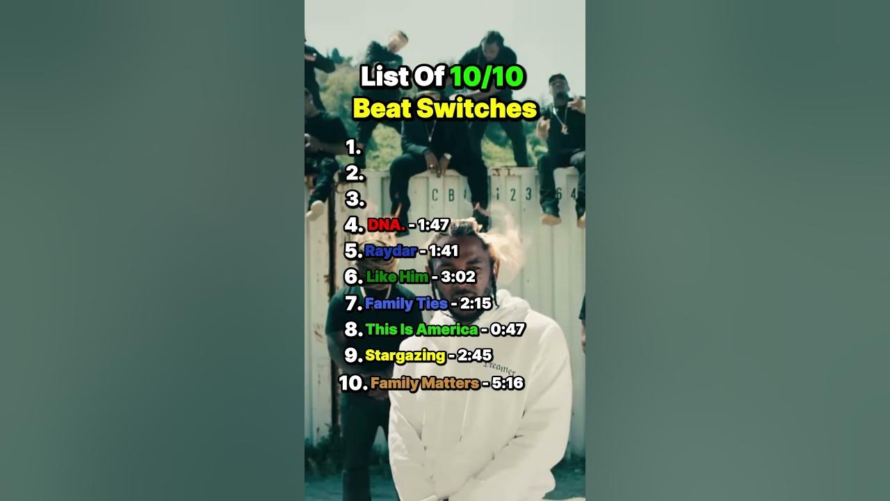 List of 10/10 Beat Switches #rap #albumranking #hiphop #jesus #beatswitch #goat #kendricklamar #ye