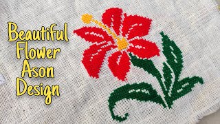 Cross stitch flower ason design-woolen sitting mat design,how to make doormat,rugs,tablemats