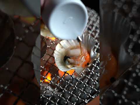 【七輪】イタヤガイの炭火焼がうますぎる！ #asmr #seafood #bbq #炭火焼き