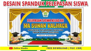 DESAIN SPANDUK WISUDA / PELEPASAN SISWA 2024 (FREE DOWNLOAD CDR)