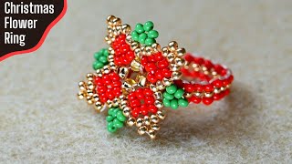 Christmas Flower Ring - Tutorial || DIY